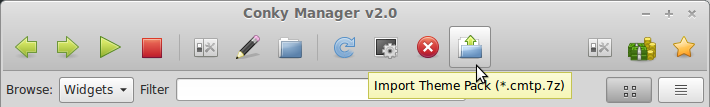 Importar temas en Conky Manager.