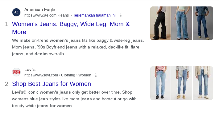 jeans for women serp