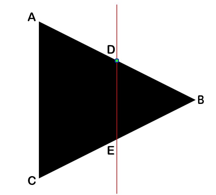 Triangle with a line in the middle.