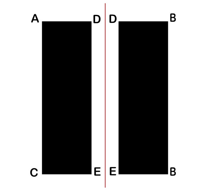 Pause shape with a line in the middle.