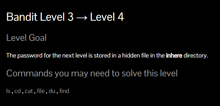 Bandit Level 3 → Level 4 Walkthrough