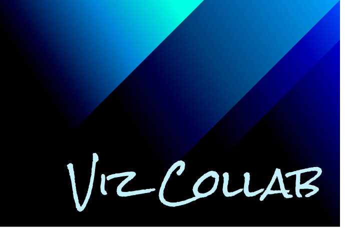 VizCollab logo on blue background.