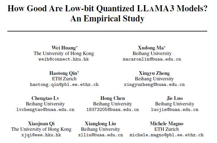 LLaMA3 suffers highly from Quantization Degradation