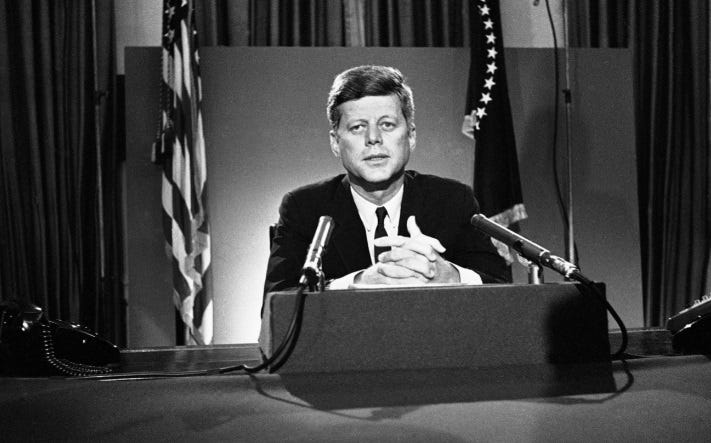 President Kennedy speaks directly to the American public.