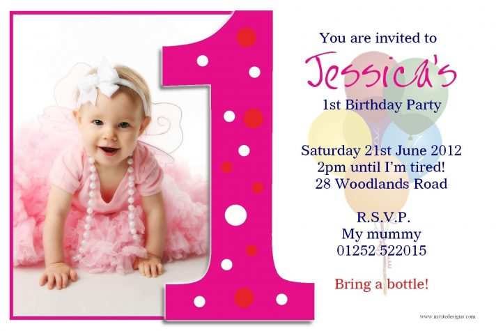 1St Birthday Invitation Template Vector Cards Design Templates