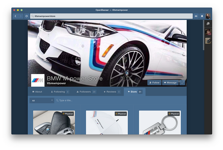 BMW M Power Store on OpenBazaar