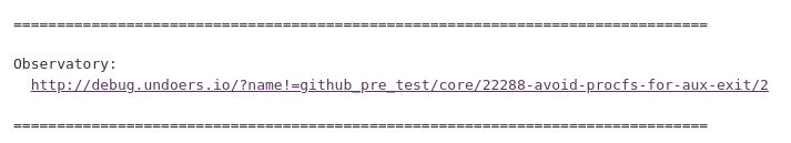 A screenshot of the URL generated to our internal Observatory deployment.