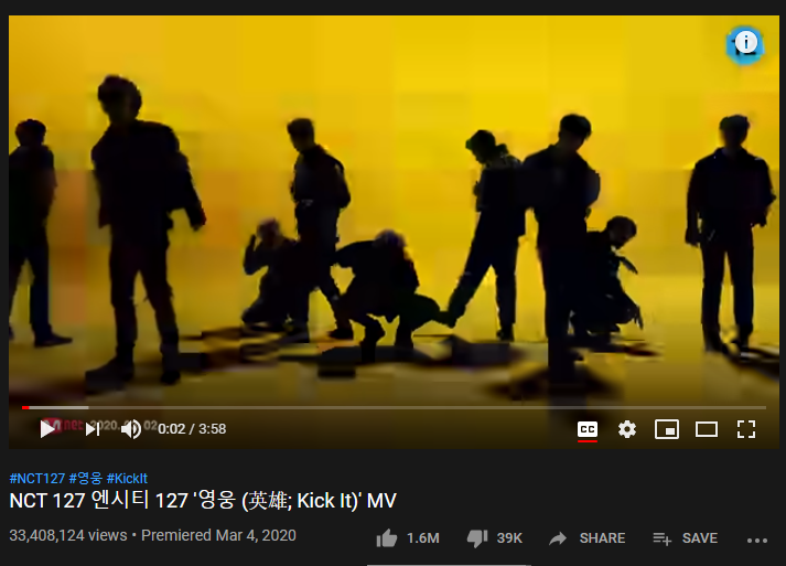 9th Most-liked YouTube video of March 2020: NCT 127 ‘KICK IT’
