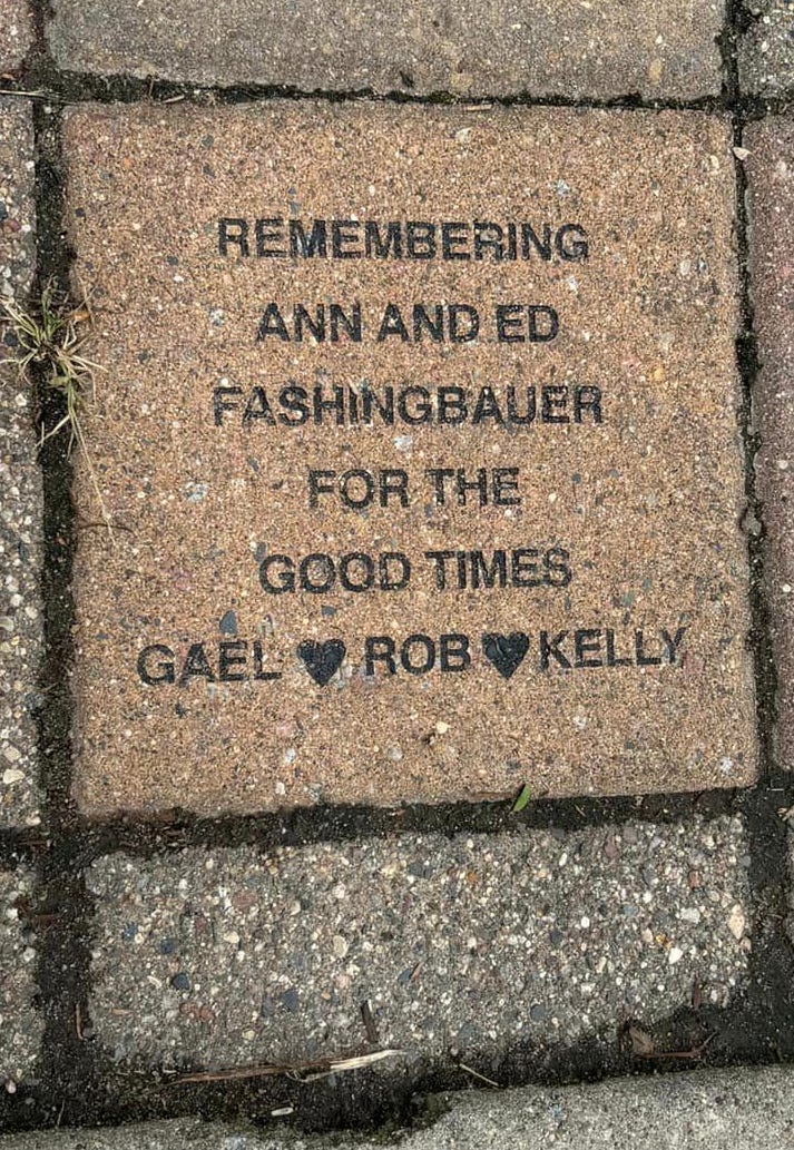 Mom and Dad’s memorial brick at the State Fair.