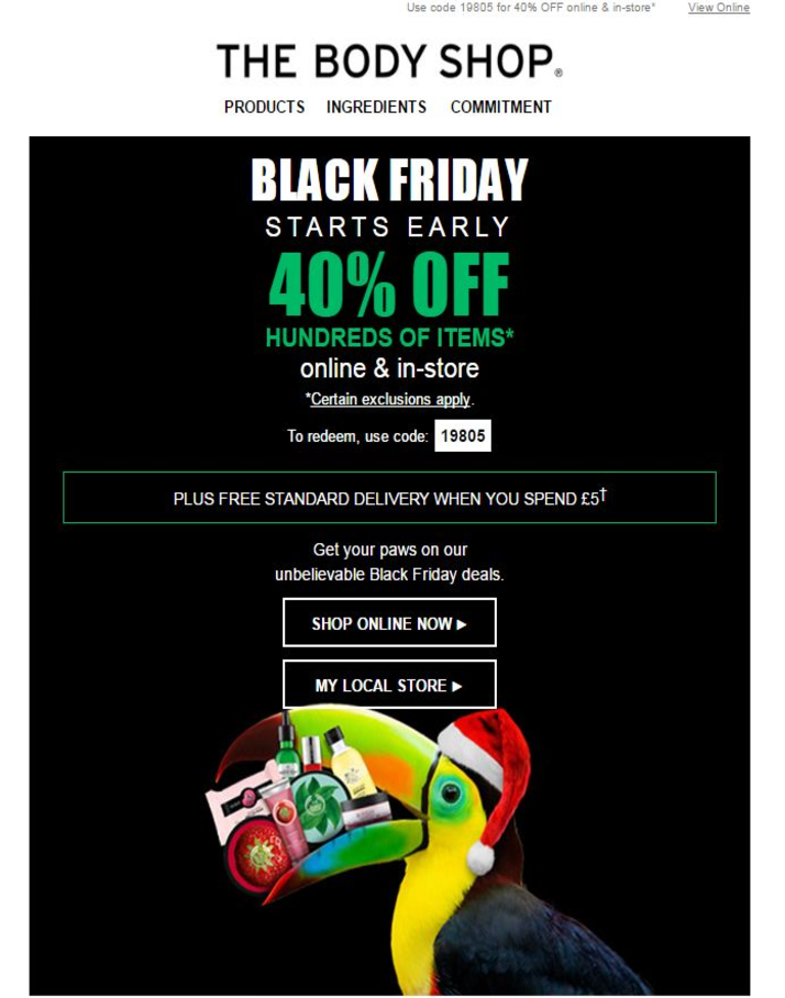 The Body Shop Black Friday Email