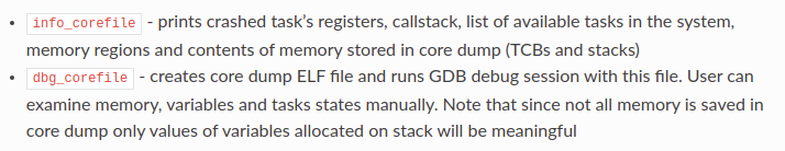 Screen shot from ESP-IDF official document for core dump