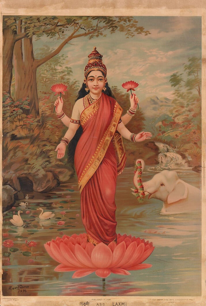 Lakshmi by Raja Ravi Verma 1894