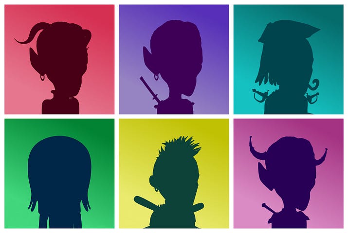 Silhouettes of characters from the Haculla NFT collection by Harif Guzman
