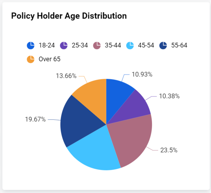 Policy holder age distribution