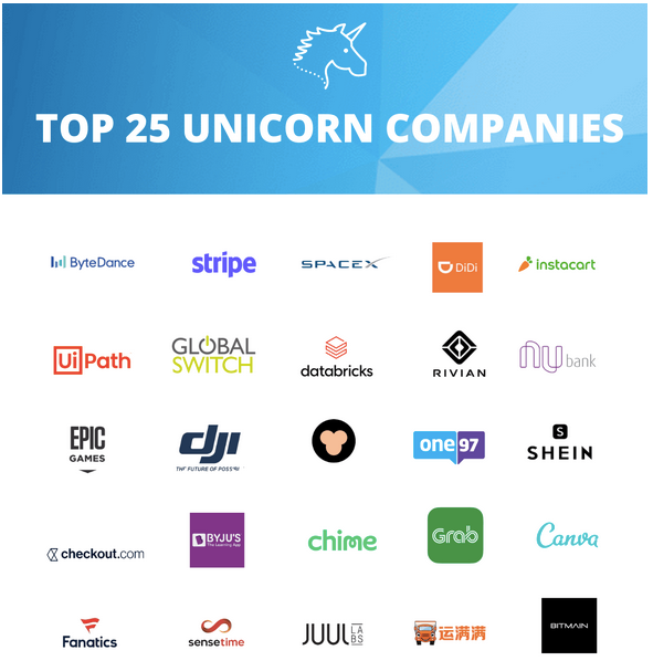 Image source: Eqvista.com, Top 25 Unicorn Companies