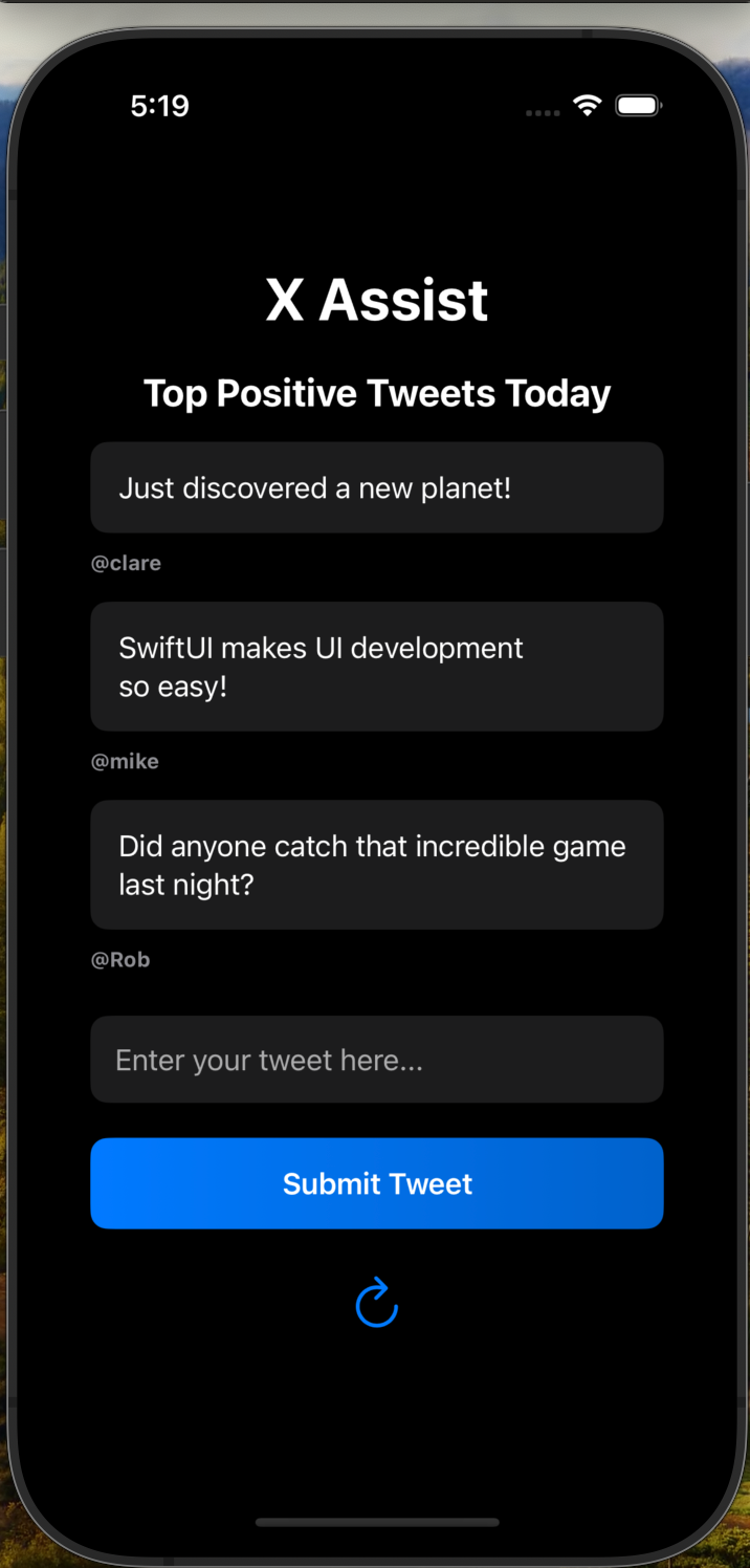 Building a simple IOS App for X handle recommendation using Grok AI API.