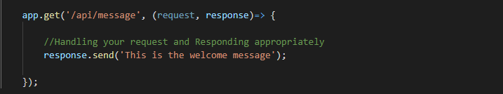 sample get API sending a string in the response