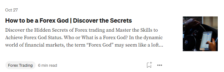 Blog Post about Forex God