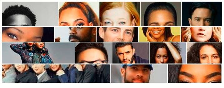 A collage of faces representing diversity