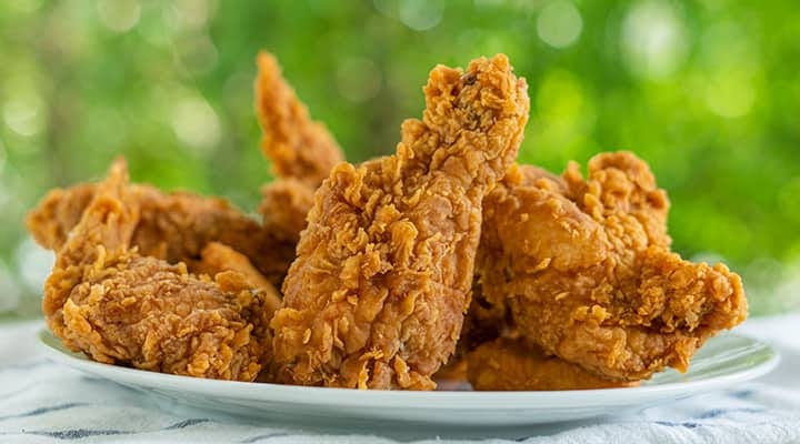 Fried chicken is a source of trans fats that should be avoided