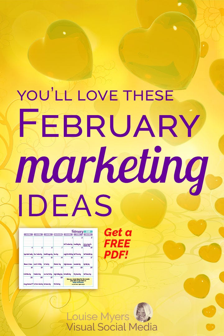 Need February marketing ideas? Download a FREE content inspiration calendar! Don’t miss this opportunity to market your business and get some customer love.