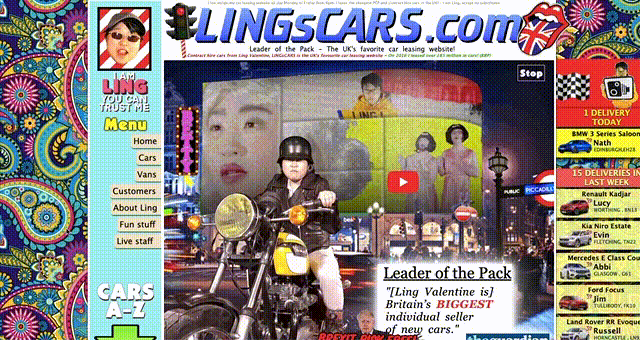 Animation scrolling through lingcars.com crowded website