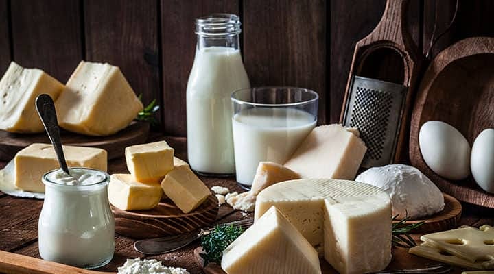 Milk, yogurt, cheese and eggs are foods high in tryptophan
