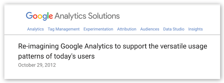 Google Analytics was replaced by Universal Analytics