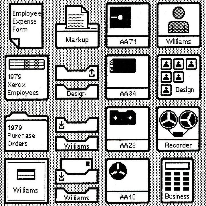 Primeiros ícones de computadores desenvolvido por David Canfield Smith