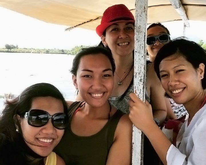 The Aureada ladies on the bangka