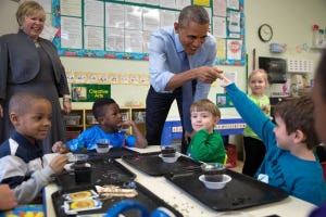 President Obama with students