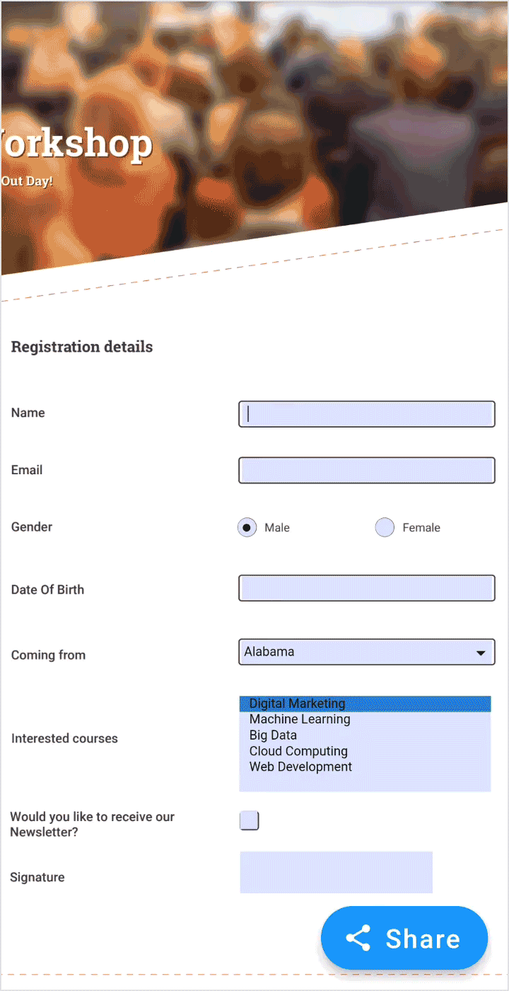 Filling and sharing PDF Forms using Flutter PDF Viewer