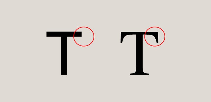 An example of serif vs san serif fonts.