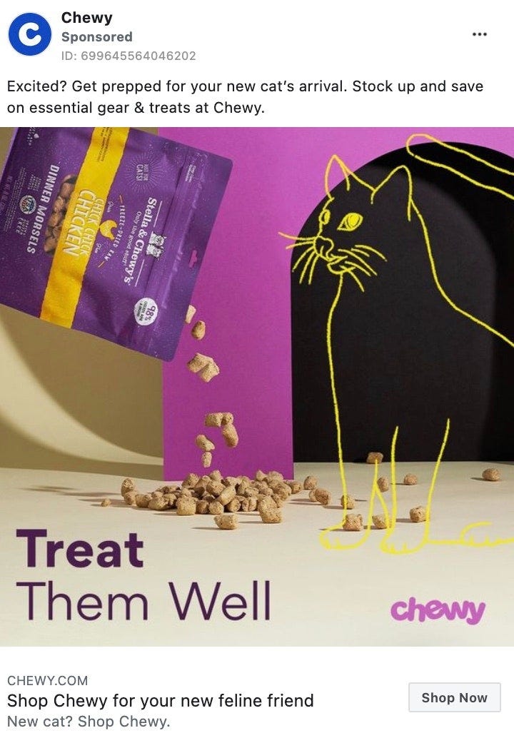 Chewy ad to get supplies before getting a cat