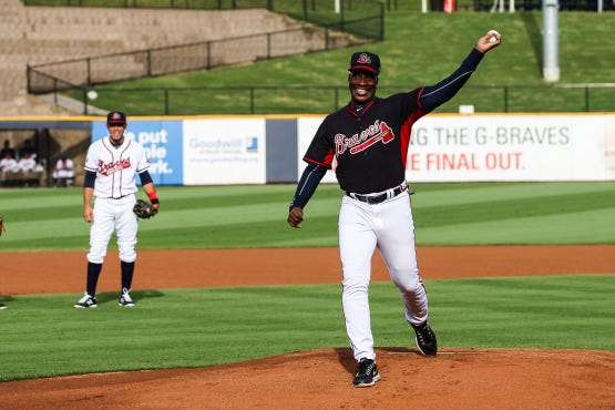 Fred McGriff of the Tampa Bay Devil Rays at Spring Training at the