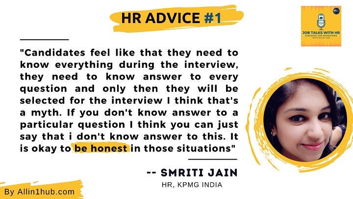 Advice from HR Smriti Jain of KPMG India | Job talks with hr