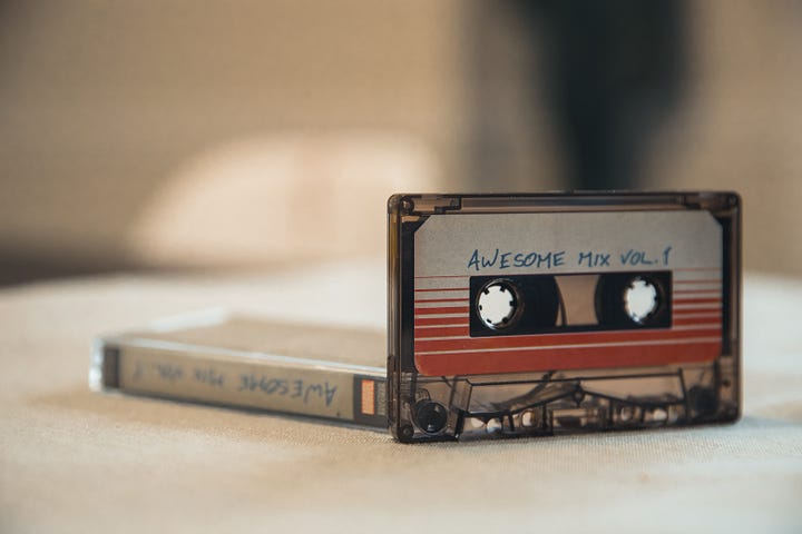 Cassette tape of an “Awesome Mix”