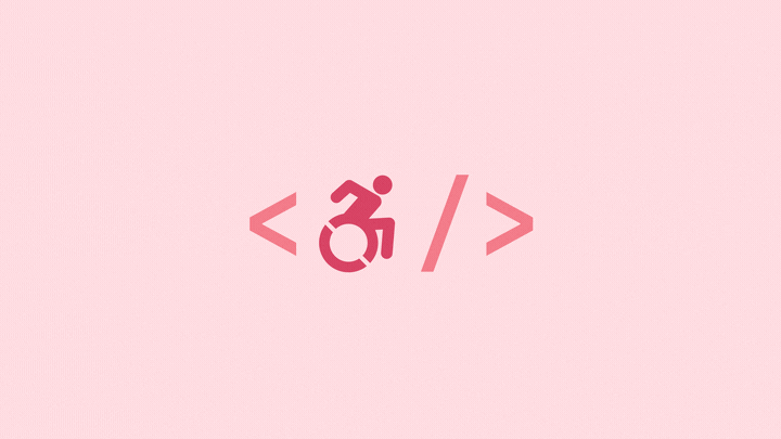 Um ícone de acessibilidade no meio de um código HTML