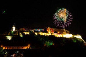 Credit: https://en.wikipedia.org/wiki/Exit_(festival)#/media/File:Fireworks,_Petrovaradin_fortress,_2015.jpg