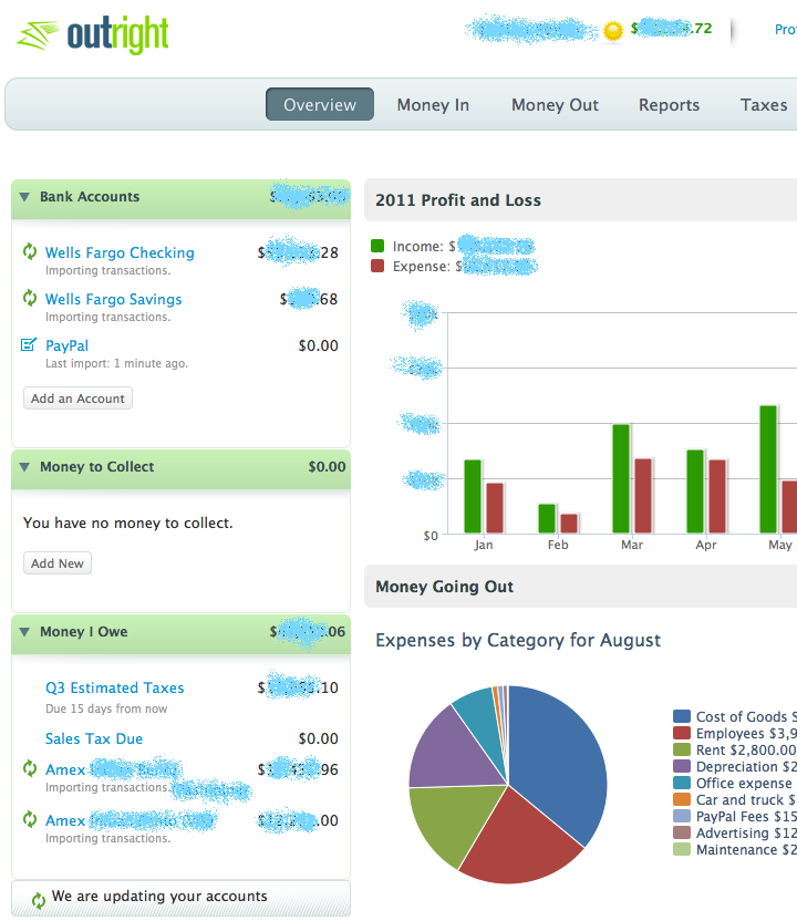 Outright Financial Dashboard