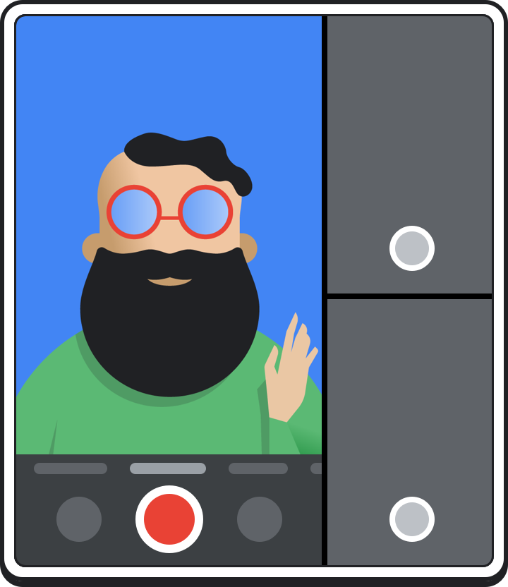Illustration of a person within the multi-window environment.