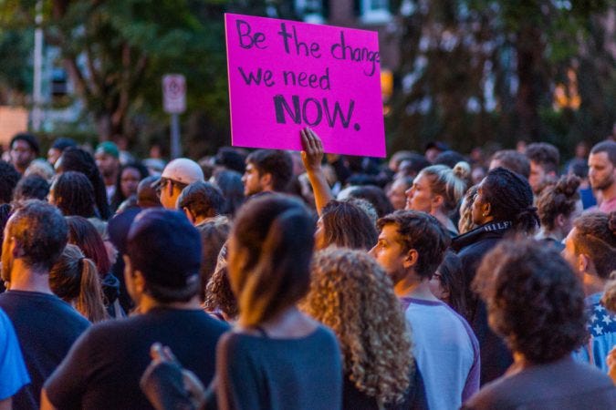 Community members and Black Lives Matter activists gather outside the Minnesota Governor's mansion on July 7, 2016 in Saint Paul the evening following the shooting death of Philando Castile. Photo: Tony Webster / Flickr CC 2.0