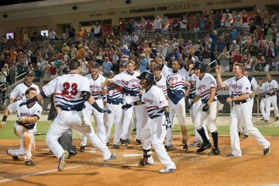 Jesse Winker during his time with the Blue Wahoos