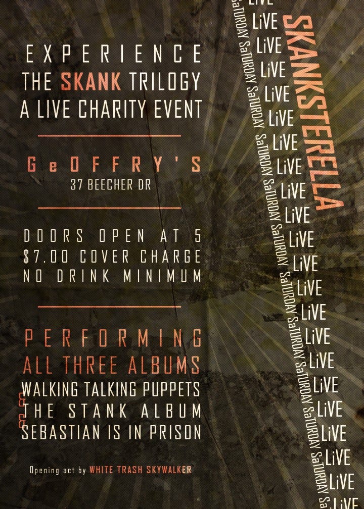 Poster for Skanksterella’s live show.