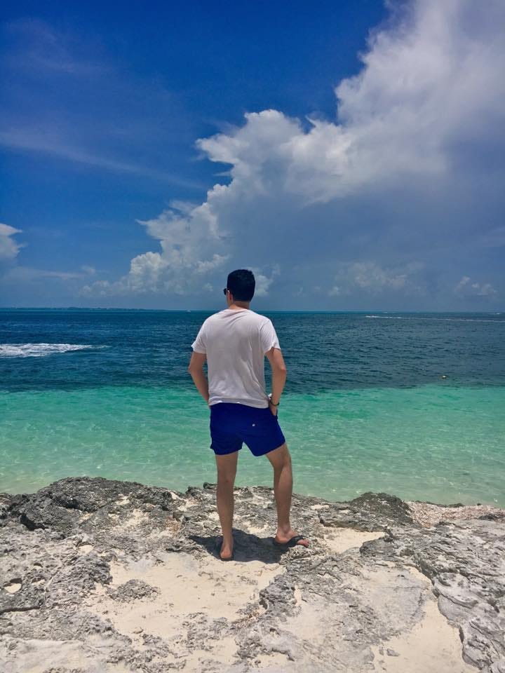 Me watching the sea at the Cancun’s beach, Mexico.