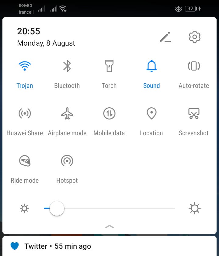 notification bar