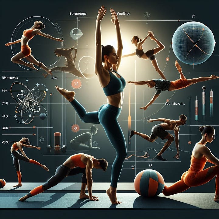 An image highlighting the benefits of yoga for athletes and active individuals, showcasing strength, flexibility, and balance in various yoga postures, tailored to enhance athletic performance and recovery.