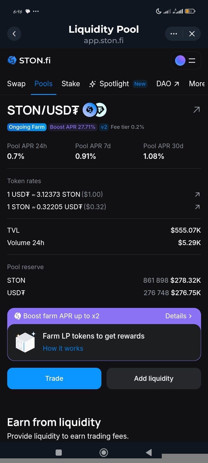 Reading a Liquidity Pool Like a DeFi Native STON/USDt as a Case Study