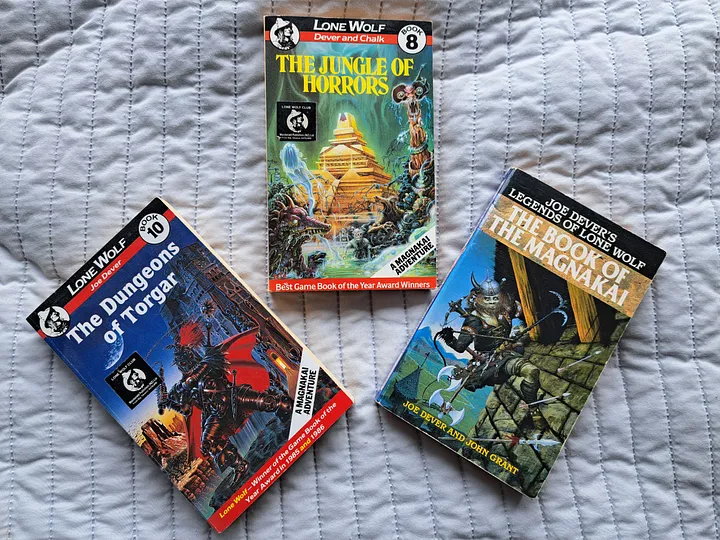 Three choose your own adventure book covers