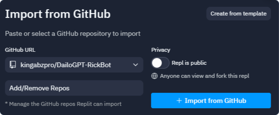 import from github